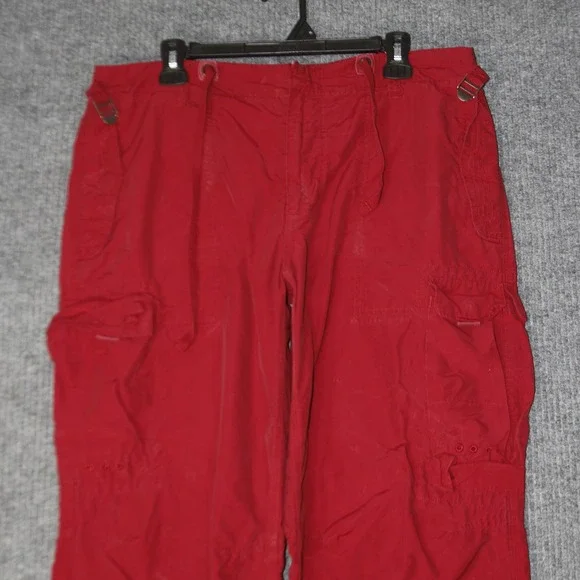 Gap Cargo Pants Mens M Red Utility Gorpcore Techwear Wide Leg Zipper Hem - Picture 3 of 9